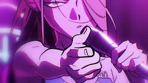 Alien Stage Neon Character Spotlight Wallpaper