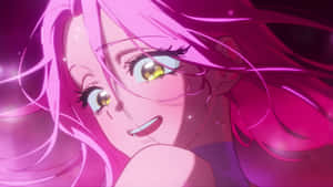 Alien Stage Pink Haired Character Wallpaper