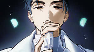 Alien Stage Scientist Preparing Serum Wallpaper