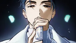 Alien Stage Scientist Preparing Serum Wallpaper