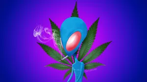 Alien Stoner Art Wallpaper