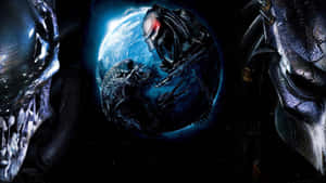 Alien Vs Predator Celtic And Grid Faces Wallpaper