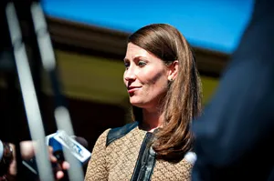 Alison Lundergan Grimes Being Interviewed Wallpaper