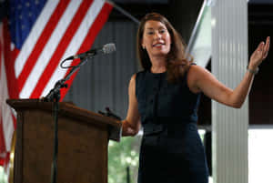 Alison Lundergan Grimes On A Podium Wallpaper