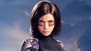 Alita Battle Angel In Her Iconic Cyberpunk Style. Wallpaper