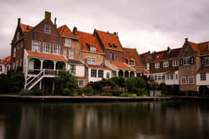 Alkmaar Canal Houses Netherlands Wallpaper