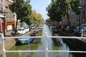 Alkmaar Canal Viewfrom Bridge Wallpaper