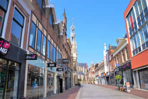 Alkmaar City Center Street View Wallpaper