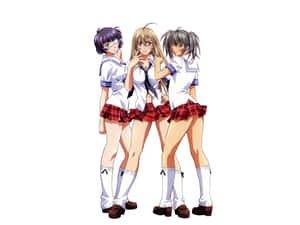 All Female Warriors Pose For A Picture In An Epic Action Scene From The Anime Show, Ikki Tousen Wallpaper