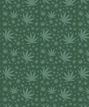 All-green Phone Background With Weed Leaf Graphics Wallpaper