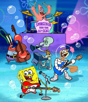 All Of Your Favorite Spongebob Characters In One Place Wallpaper
