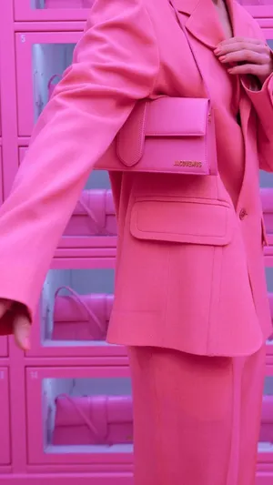 All Pink Jacquemus Outfit Wallpaper
