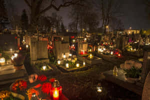 All Souls Day Cemetery Candles Wallpaper