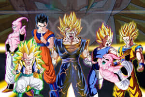 All-star Characters Unite For An Epic Battle Scene In Dragon Ball Z Kai Wallpaper