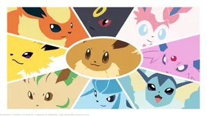 All The Eevee Evolutions, Together In One Place Wallpaper