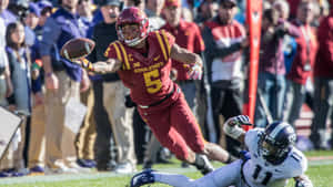 Allen Lazard Catching Football During Game Wallpaper