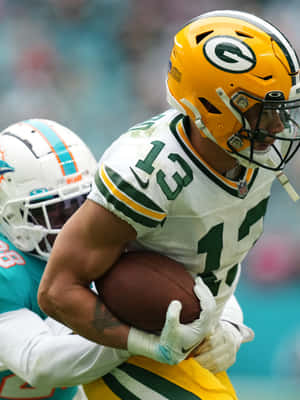 Allen Lazard Green Bay Packers Action Wallpaper