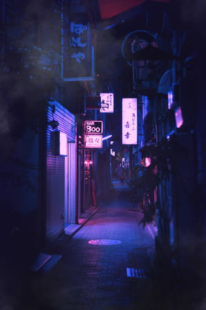 Alley Neon Aesthetic Iphone Wallpaper