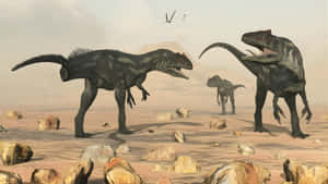 Allosaurus Hunting Scene Wallpaper