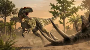 Allosaurus Hunting Scene Wallpaper