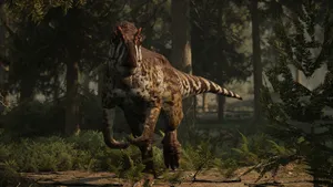 Allosaurus In Dense Forest Wallpaper
