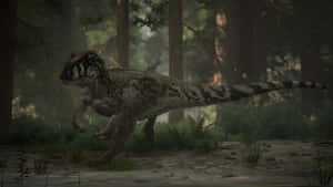 Allosaurus In Dense Forest Wallpaper