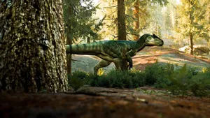 Allosaurus In Forest Habitat Wallpaper
