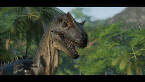 Allosaurus In Lush Forest Wallpaper