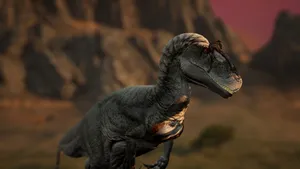 Allosaurus In Prehistoric Landscape Wallpaper