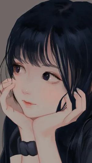 Alluring Anime Girl With Short Bangs Wallpaper