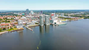 Almere Cityscape Aerial View Wallpaper