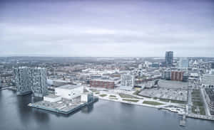 Almere Cityscape Aerial View Wallpaper