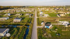 Almere Suburban Development Aerial View Wallpaper