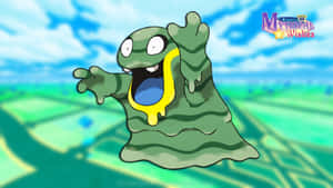 Alolan Grimer With Green Backdrop Wallpaper