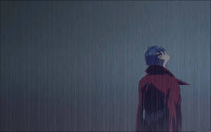 Alone Sad Anime Boys Soaked In The Rain Wallpaper