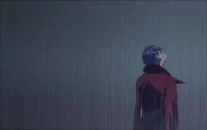 Alone Sad Anime Boys Soaked In The Rain Wallpaper