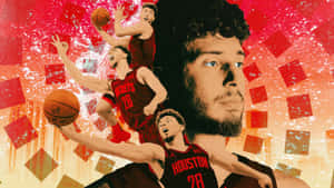 Alperen Sengun Houston Rockets Basketball Collage Wallpaper