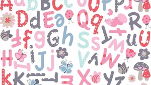 Alphabets With Butterflies And Bees Wallpaper