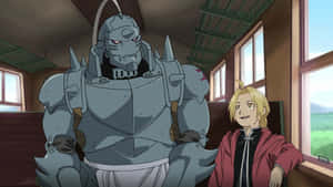 Alphonse Elric With A Mysterious Gaze In Front Of A Softly Lit Background. Wallpaper