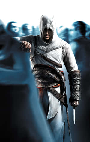 Altair Standing On A Rooftop, Preparing For His Next Mission In Assassin's Creed. Wallpaper