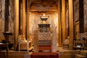 Altar At Heddal Stave Church Wallpaper