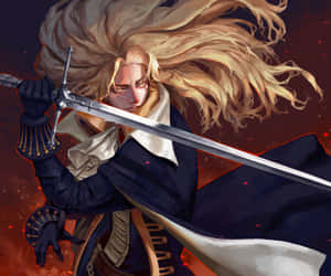 Alucard Wielding Sword Castlevania Art Wallpaper