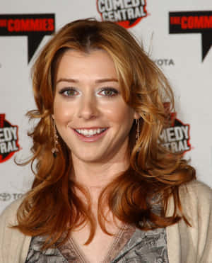 Alyson Hannigan Smiling Radiantly Wallpaper