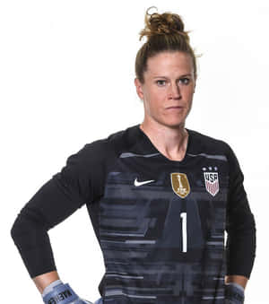 Alyssa Naeher In Action During A Soccer Match Wallpaper