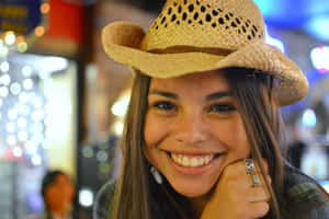 Amateur Model Posing With Cowboy Hat Wallpaper