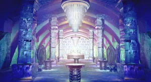 Amazing Ice Sculpture Bedroom In Ice Hotel Wallpaper