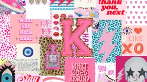 Amazing Pink Preppy Collage Wallpaper