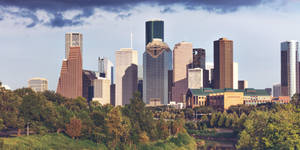 Amazing Skyline Of Downtown Houston Wallpaper