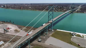 Ambassador Bridge Aerial View Windsor Wallpaper