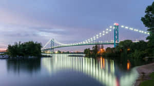 Ambassador Bridge Windsor Dusk View Wallpaper